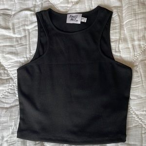 Princess Polly Black Ribbed Tank